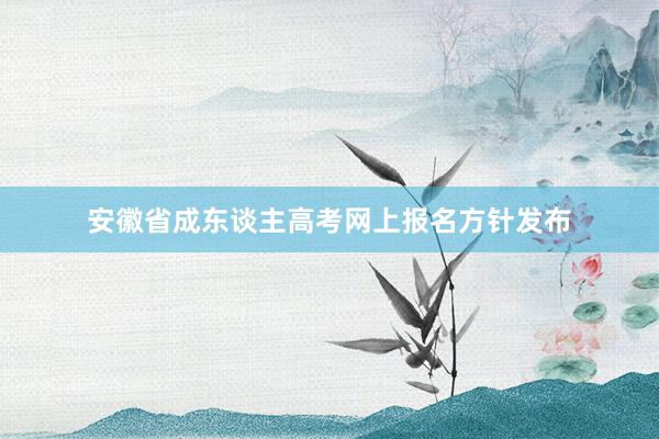 安徽省成东谈主高考网上报名方针发布